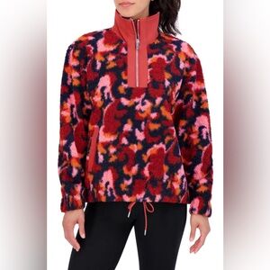 NWT Sage collective Women’s red faux Shearling pullover quarter zip